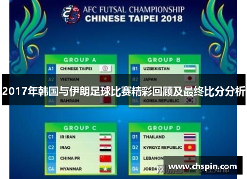 2017年韩国与伊朗足球比赛精彩回顾及最终比分分析
